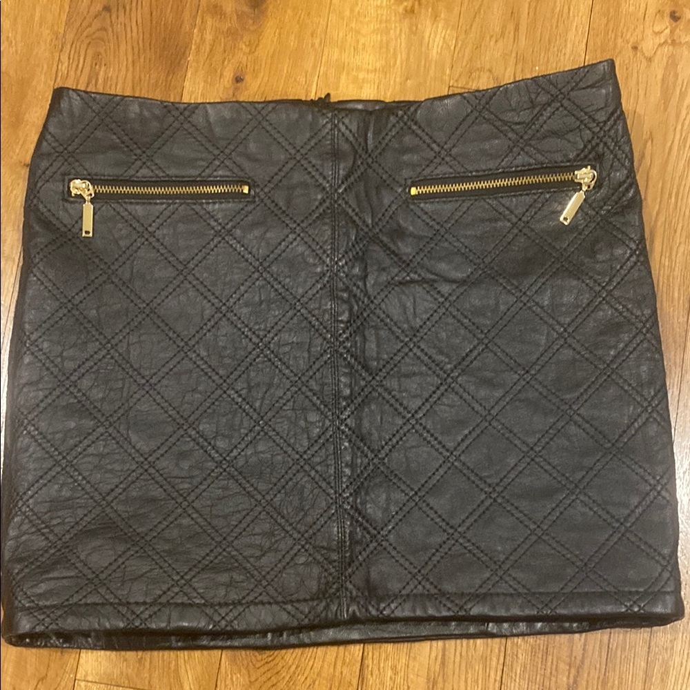 Lambskin Black Quilted Leather Skirt XS/24